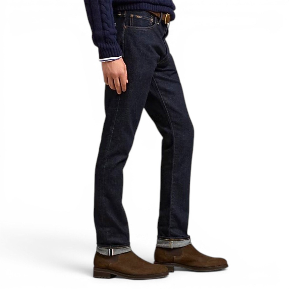 Polo Ralph Lauren Sullivan Slim Stretch Selvedge Jeans Mens 36x32 Dark Indigo